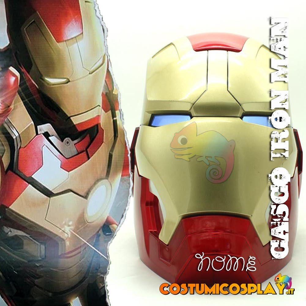 Accessorio Cosplay casco Iron Man con apertura automatica